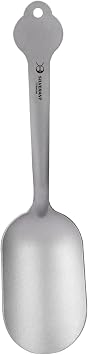 SILVERANT Shovel Spoon Titanium Reuseable Dessert Tea Spoon -Sandblasted