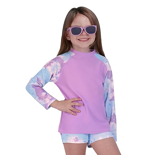 Kids Swim Set for Girls & Boys with Long Sleeve Rash Guard, Swim Shorts, Sunglasses for Ages 3-10 Years2