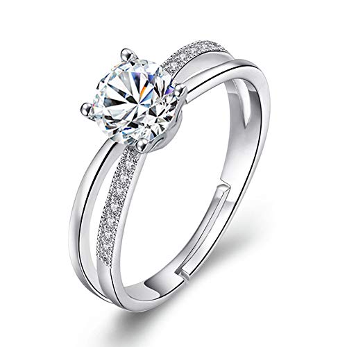 Bague délicate réglable style minimaliste en argent S925