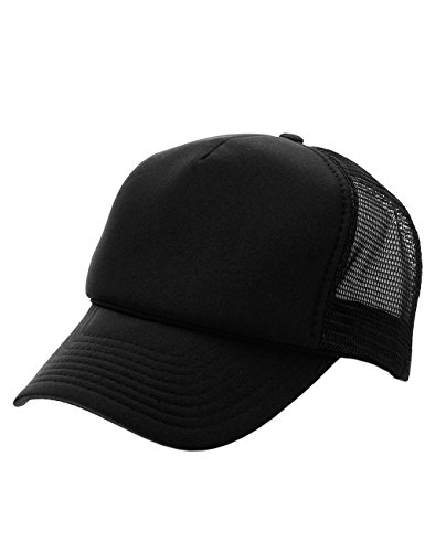 Image of NYFASHION101 Plain Mesh Trucker Hat - Breathable 6-Panel Daily Snapback Cap, Customizable Ideal for DIY Embroidery & Patches