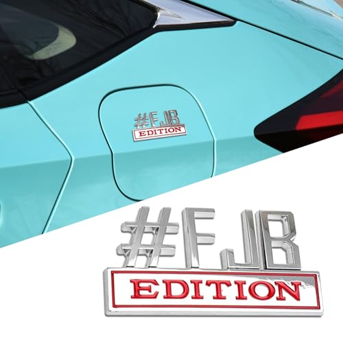 Image of FJB Edition Car Emblem, 3D Letters #FJB Car Edition Emblem, 3D Auto Car Emblem, 3D Raised Letters Bumper Sticker, Car Exterior Emblems Badge 3D Sticker Decal Replacement for Cars Bumper Window
