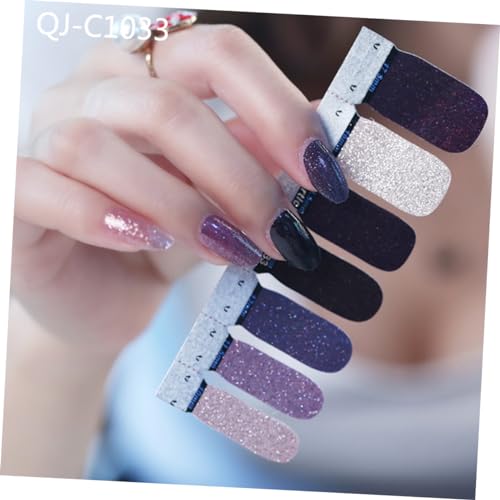 ADOCARN 3 Folhas Decalque Do Prego Glitter Adesivos De Ponta Do Prego Adesivos Decalques Da Arte Do