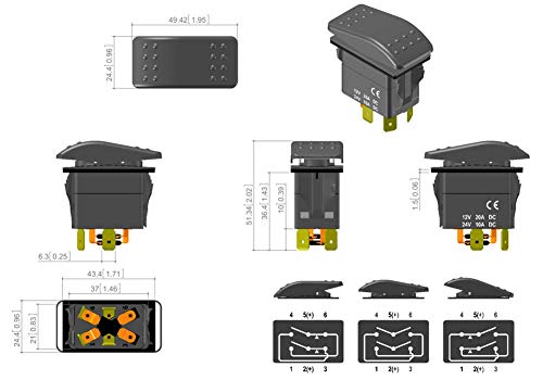 Momentary Motor Polarity Reverse Reversing Rocker Switch Control Dpdt Dc 12V Or 24V #TOP5