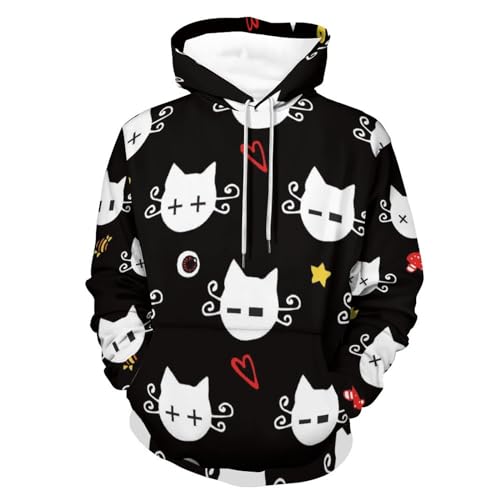 Sweats à capuche manche longue chats d'halloween pull confortable pour soirées d'automne