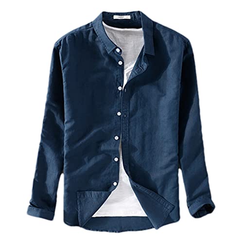 Chemise en lin homme noir foncé chemisier fluide pour les soirées d'été