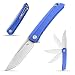 Eafegrow CH3002-G10 Folding Camping Knives 3.7 inch D2 Blade and G10 Handle Pocket Knives Outdoor Hunting Knife Tactical Folding Knives (Blue)
