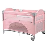 Kikkaboo Cuna Colecho De Viaje Milky Way Pink 2 Niveles - Cunas de viaje, unisex