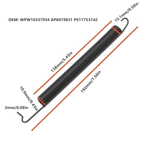 AS Axis Spindleon 2 x Geschirrspüler-Türfedern WPW10337934, kompatibel mit Whirlpool-Geschirrspülertüren