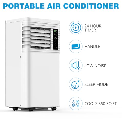 Image of Antarctic Star Portable Air Conditioners 8,000 BTU, Small Portable AC with Cooling, Fan, Dehumidifier Function, 24H Timer, Cooling up to 350 Sq.Ft. Window Kit Panel, 62ºF and 86ºF Temperature Range
