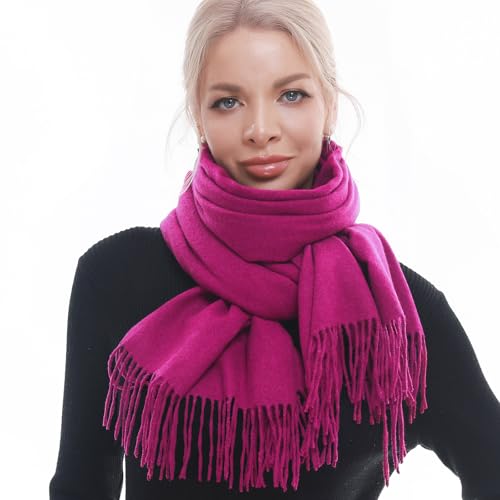 SWAT PANY Écharpe pour femmes Châles pashmina chauds d'hiver et étoles, fuchsia, L