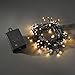 Produktbild Konstsmide, 3728-800, LED Lichterkette, mit an/aus Schalter, Lichtsensor, 6h und 9h Timer, 80 bernsteinfarbene Dioden, batteriebetrieben, Außen (IP44), schwarzes Kabel, schwarze Box