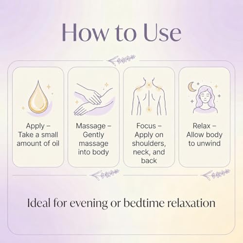 Image of AROMATICO Lavender Relaxing Massage Oil - Body Massage Oil with Almond, Jojoba & Sesame for Stress Relief, Better Sleep & Full Body Care | 300ml