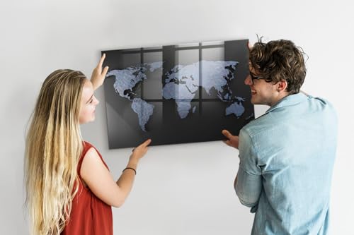 Cartelera informativa magnética 90x60 con mapa 3D y organizador de tareas 3