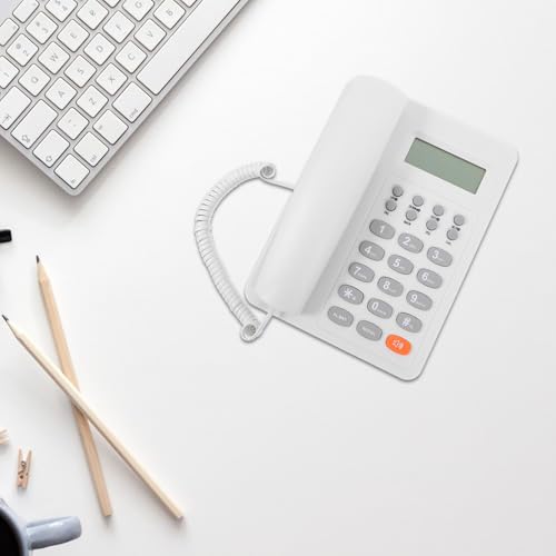 Teléfono de escritorio MAGICLULU con cable blanco para oficina miniatura 6