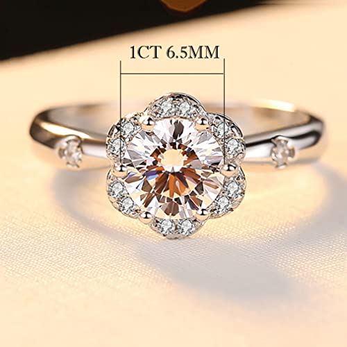 Bague moissanite 1ct en argent S925 pour mariage - 2