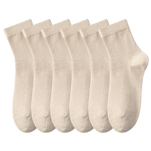 Image of MAGIARTE Womens Mini Crew Cotton Socks,6 Pairs
