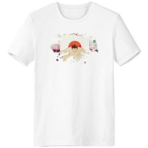 T-shirt Mont Fuji Ukiyo-e Sumo blanc en taille XXL une idée cadeau originale homme
