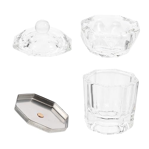 2 piezas de vasos de vidrio para acrílico de uñas