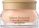 SKINFOOD Salmon Darkcircle Concealer Cream, Korean Under Eye Concealer for Moisturizing Dark Circles, with Salmon PDRN (Sodium DNA) Stocking Stuffers, 10g / 0.35oz