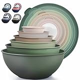A VARIETY OF SIZES: This nesting bowl set is fit for all your prep and storage needs, such as mixing batter, storing leftovers, tossing salad, or marinating. The set includes 6 plastic bowls with 6 transparent lids in multiple sizes: 0.32 QT, 0.74 QT...
