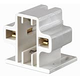 Leviton 26719-200 G23, G23-2 Base, 5W 7W 9W 2-Pin, Compact Fluorescent Lampholder, Horizontal, Screw-Down, Code, White Body