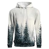 COTAIL Unisex Hoodies, 3D Print Hoodie Graphic Pullover Hooded Sweatshirt Novelty Hoodies With Big Pockets for Men, Women, Teen Boy (Pine Tree, 2XL)