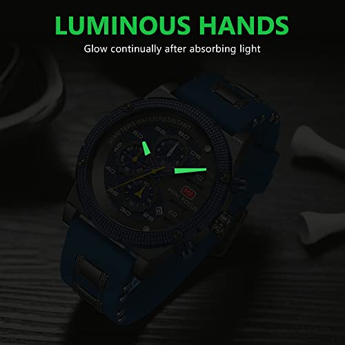 Image of AIMES Mens Watches Chronograph Waterproof Sport Military Watch for Men Analog Quartz Movement Stylish Wrist Watch Elegant Gift Watch for Men