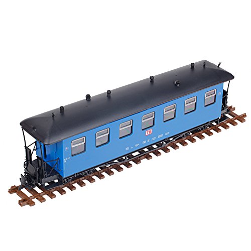 Preisvergleich Produktbild TRAIN Reko-Personenwagen, Runddach, blau, TB, Spur G, Edelstahlradsätze