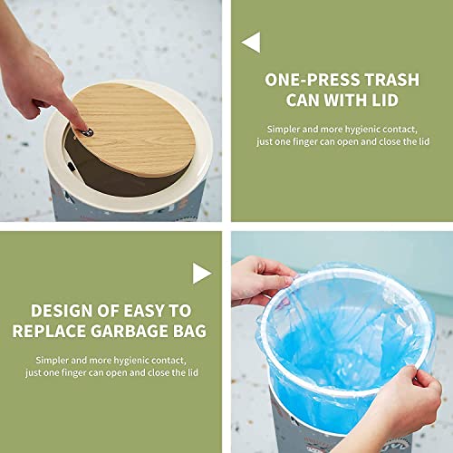 Small Trash Can With Lid For Bathroom Kitchen Office Diaper Seamless Rainbows For Baby Room Kids Baby T Shirts Wear Hand Drawn Bedroom Garbage Trash Bin Dog Proof Waste Basket Cute Decorative #TOP5