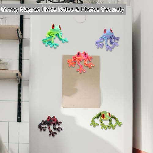 Imanes decorativos de rana 3D, set de 7 piezas miniatura 5