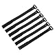 QUARKZMAN 6 Stück Wiederverwendbare Batterie-Befestigungsgurte, 0,6x12 Schwarze Nylon-Multifunktions-Batteriehaltegurte Verstellbare Klettverschluss-Schlaufe für Quadcopter FPV RC