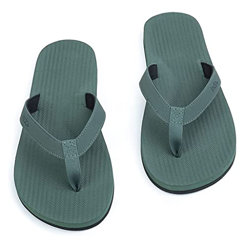 Indosole Men's ESSNTLS Vegan All-Terrain Flip Flops, [Reused Tire Sole, Natural Rubber Arch Support No-slip Footbed, Comfortable ENVRO Strap, Waterproof]2