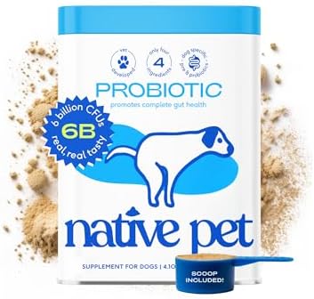 Native Pet Probiotics for Dogs – Dog Probiotics Powder for Digestive Health, Gut Support, & Immune Boost – Vet-Formulated Powder for Maximum Potency with Digestive Enzymes & Prebiotics – 30 Scoops