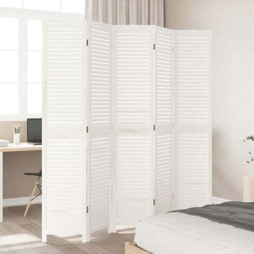 Paravent blanc pliable en bois paulownia brise-vue salon - 3