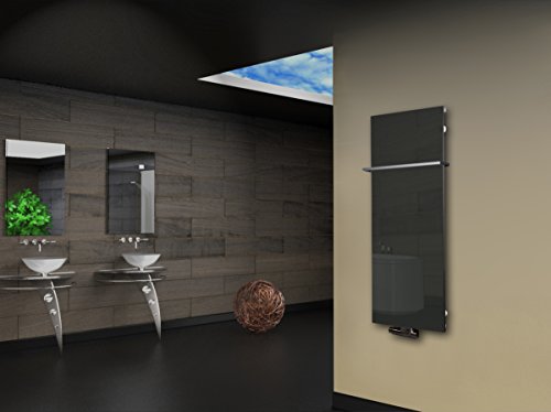 Badheizkörper mit Glas Design Montevideo 2 (Glasfront) 120x47cm 799 Watt...