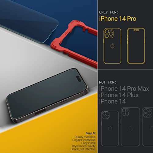 Image of CASEOLOGY by Spigen Snap Fit Tempered Glass Screen Guard Protector Compatible with iPhone 14 Pro with Installation Kit - 2 Pack
