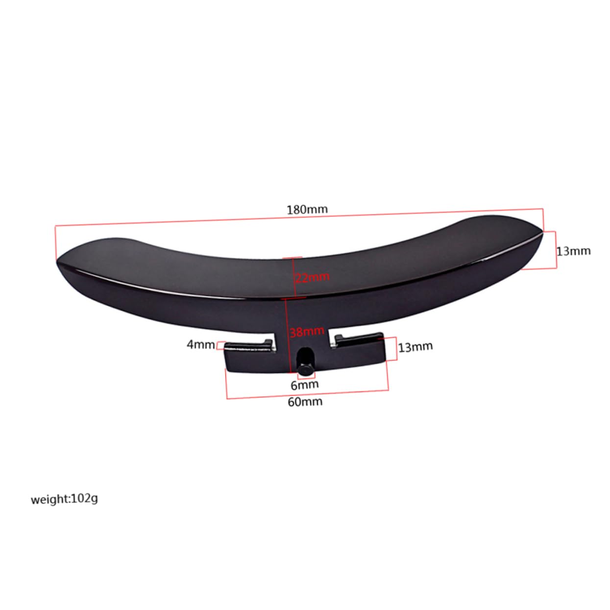 ERINGOGO Banjo Armrest Single Leg Pad Black Pickguard Zinc Alloy Banjo Part Replacement Accessory
