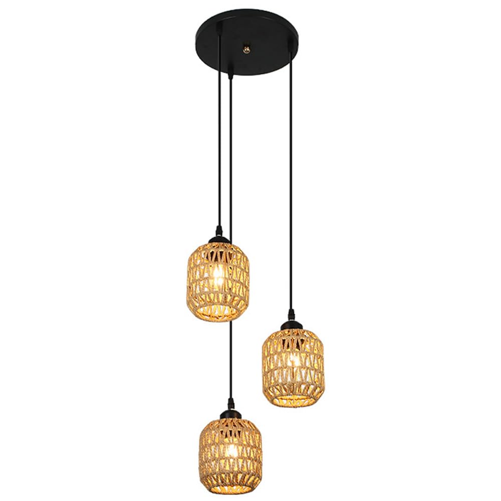 Suspension à 3 lumières en bambou pour harmoniser une pièce
