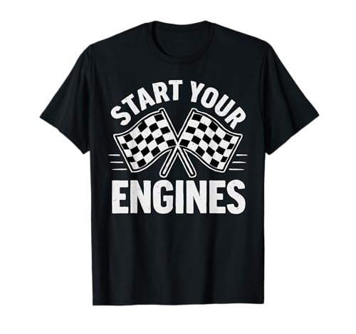 Start Your Engines Vintage Check Flag Race Car Costume T-Shirt