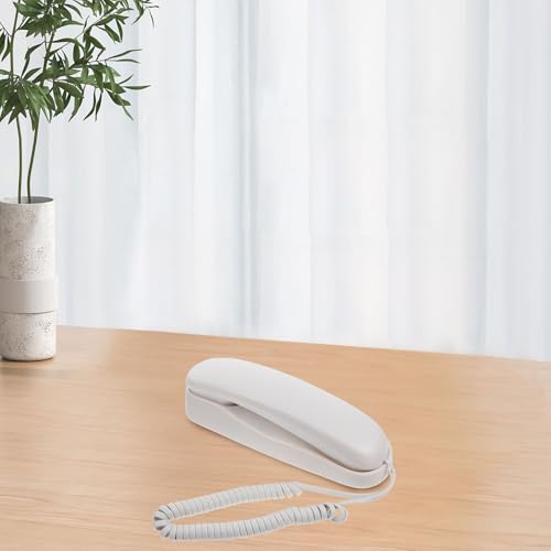 Teléfono fijo colgado ULTECHNOVO blanco compacto vintage miniatura 6