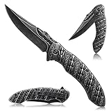 PURPLEBIRD Klappmesser Taschenmesser, Survival Outdoor Messer mit Coolem Aussehen, Geschenke für Männer