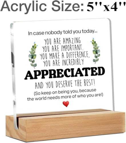 Bs amor Inspirational Gift Ideas - Thank You Gifts for Women Men Friends - Appreciation Gifts for Coworker - Motivational Quote Clear Desk Sign Decor Home Office Desk Decor (5 x 4 Inches) 4 41MfoPDq eL