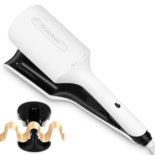 AraSyleon Fer à Onduler pour Ondulations Plage & Cheveux Bouclés – Boucleur Céramique Ionique à 3 Têtes, 3 Niveaux (160/180/200°C), 32mm, 138W, Idéal...