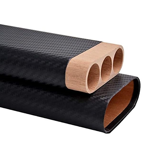QZH Cigarrlåda kolfiber cederträ cigarrlådor fuktgivande cigarettfodral rymmer 3