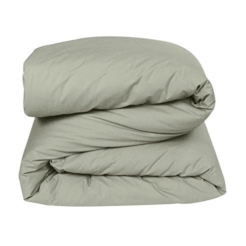 Vent Du Sud Manoir Housse de Couette Unie en Coton Percale Coton Cendre 240 x 260 cm