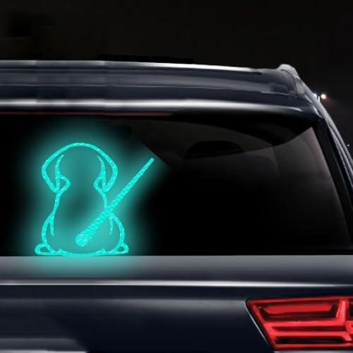 Image of Dog Decal Vinyl Sticker, Rear Wiper Decal Cute Dog Moving Tail Wiper Decals Reflective Stickers Windshield Wiper Stickers Window Wiper Decals Tags for Rear Vehicle Wipers (Mint Green)