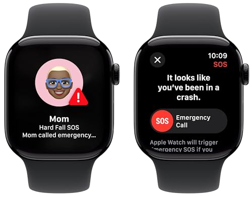 Image of Apple Watch Series 10 (GPS, 42MM) Jet Black Aluminum Case with Black Sport Band, M /L (Renewed)