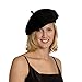 ICSTH Womens Solid Color 100% Wool French Beanie Cap Hat Black, One Size