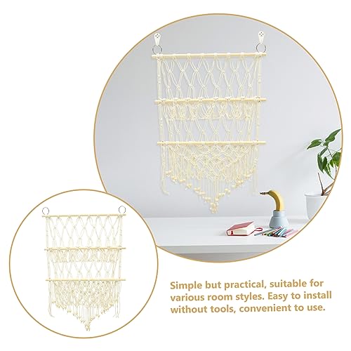 Filet de rangement mural tissé double couche Beaupretty pour peluches