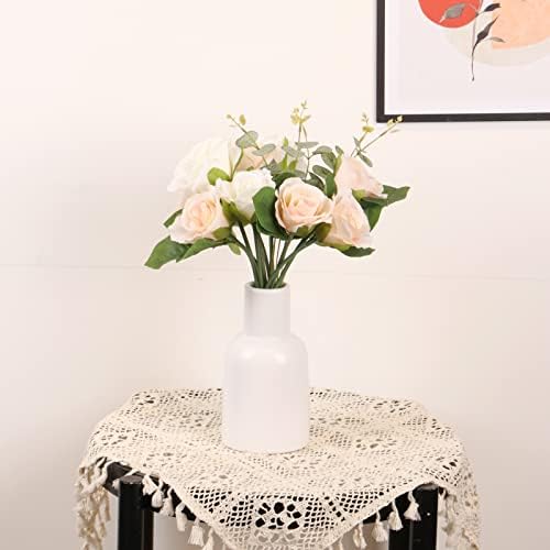 White Vase Set of 2 Ceramic Vase For Pampas Grass Living Room Bedroom accessories Dried Flower Vase Room Decoration boho vase Decorative Small Floor Table Ornaments Modern home decor Matte Vase